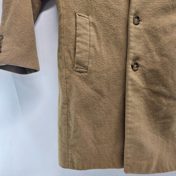 Michael Kors Wool Cashmere Coat 42L | Camel | Burgundy Lining | Used - Picture 13 of 16
